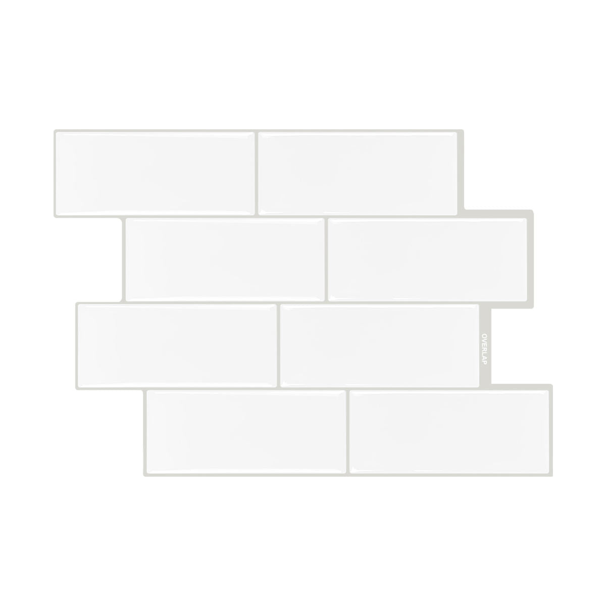Paris - Blanc Pur - Carrelage adhésif 29,3 × 21,3 cm