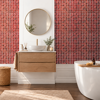 PALERME – Rouge Bordeaux – Mosaïque adhésive 23,6 × 23,6 cm