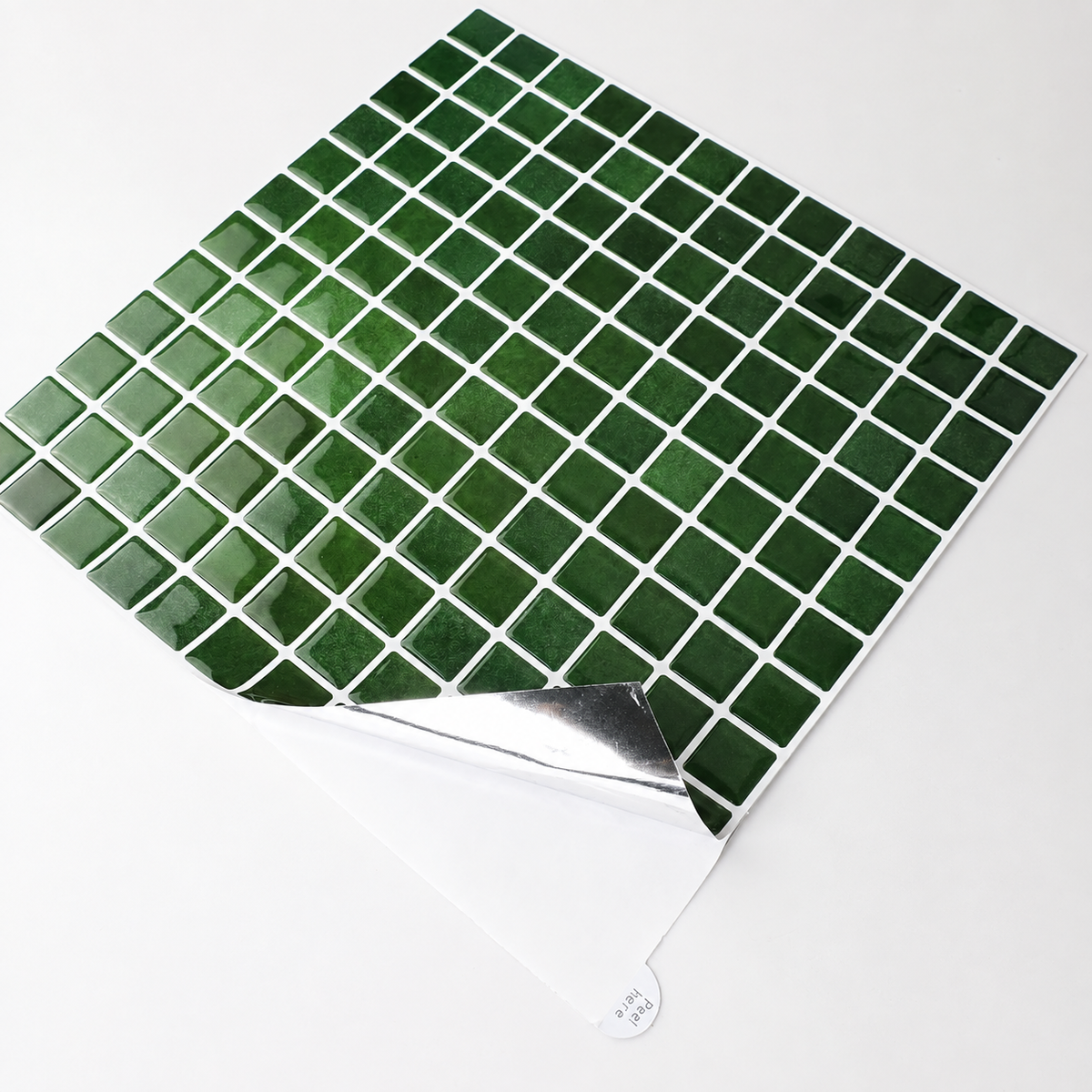 PALERME – Vert Émeraude – Mosaïque adhésive 23,6 × 23,6 cm
