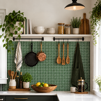 PALERME – Vert Émeraude – Mosaïque adhésive 23,6 × 23,6 cm