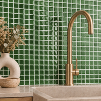 PALERME – Vert Émeraude – Mosaïque adhésive 23,6 × 23,6 cm