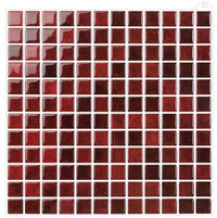 PALERME – Rouge Bordeaux – Mosaïque adhésive 23,6 × 23,6 cm