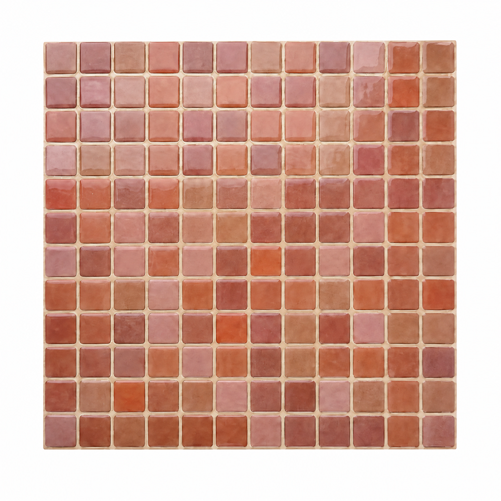 PALERME – Rose Saumon – Mosaïque adhésive 23,6 × 23,6 cm