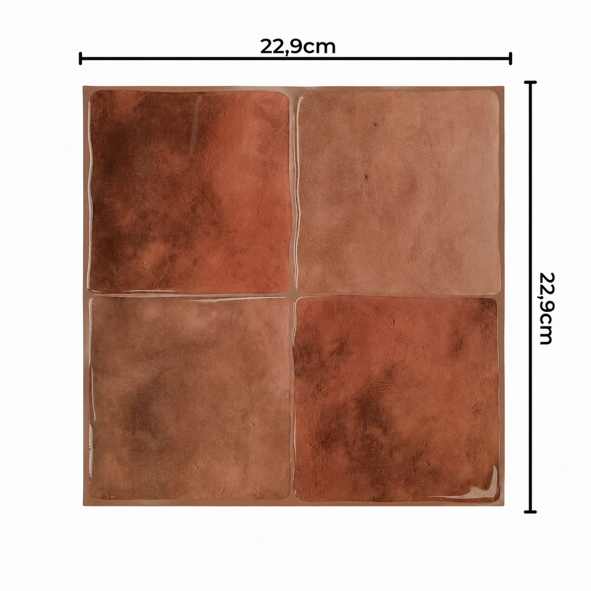 CASABLANCA – Terracotta – Carrelage adhésif 22,9 × 22,9 cm